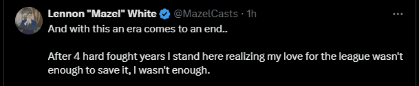 Commentator Mazel also expressed disappointment: 'After 4 years of hard struggle, I find myself here realizing that my love for LPL cannot save anything'