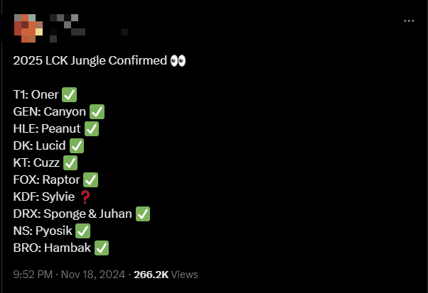 Insiders recently revealed that LCK teams are ramping up to finalize jungle positions