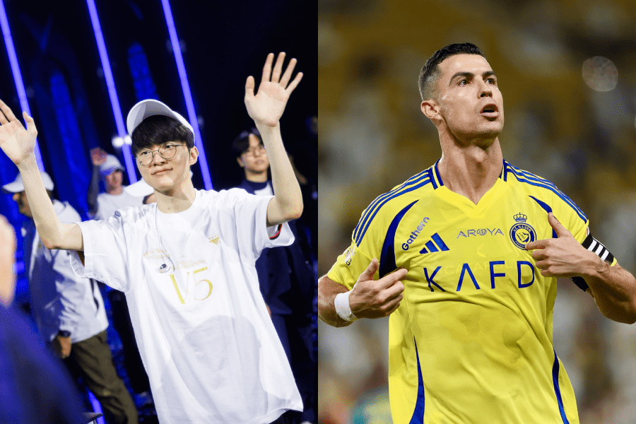 Faker is compared to CR7 as both, despite their age, still demonstrate a tremendous influence and capture the audience's full attention