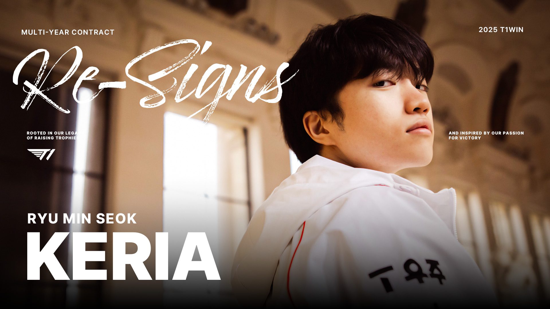 Keria re-signs for another 2 years with T1, becoming the Support player who has played with Faker the longest in League of Legends history