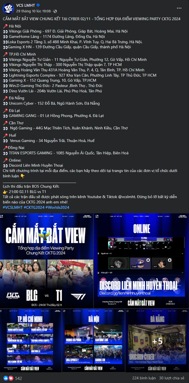 The official VCS page compiles Viewing Party locations