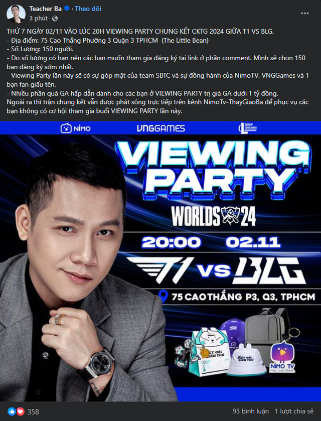 Teacher Ba also organizes a Viewing Party