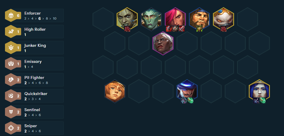 The complete composition at the end of the game with Vi as the main carry