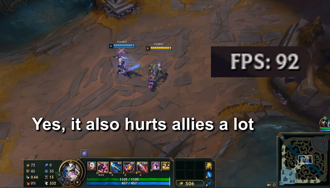 .... this number drops to 92 FPS and affects allies as well