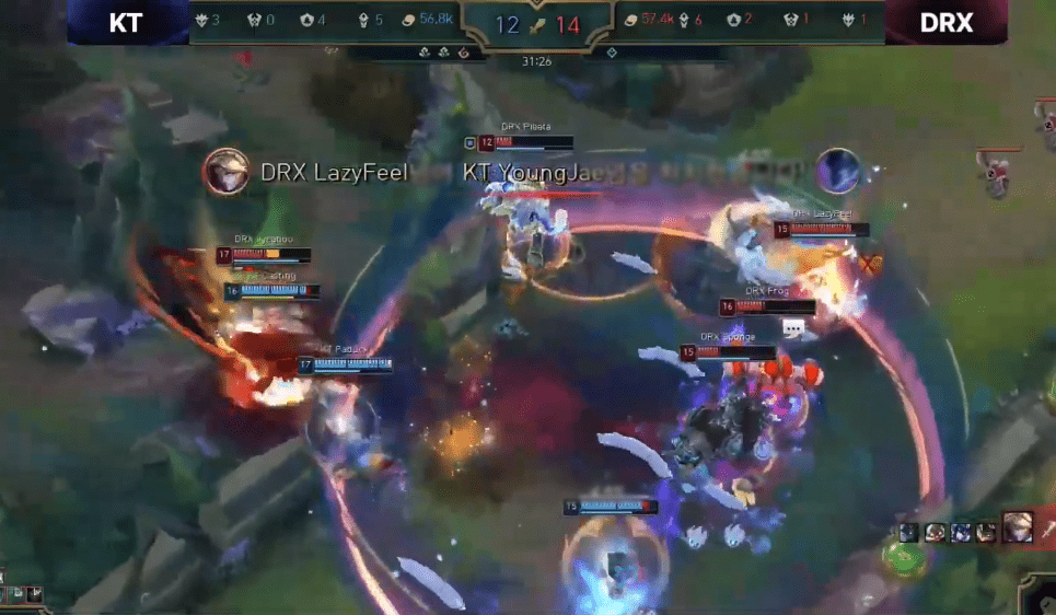 When KT combined Aurora's ultimate with Ambessa's continuous dashes, DRX could not withstand