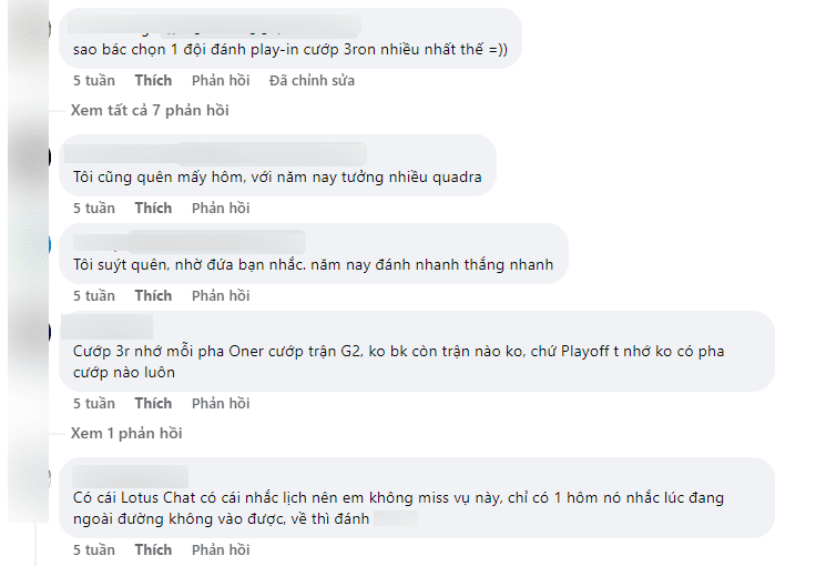 Some players also forgot, and others used Lotus Chat's reminders to not miss out on the Pick'Ems.