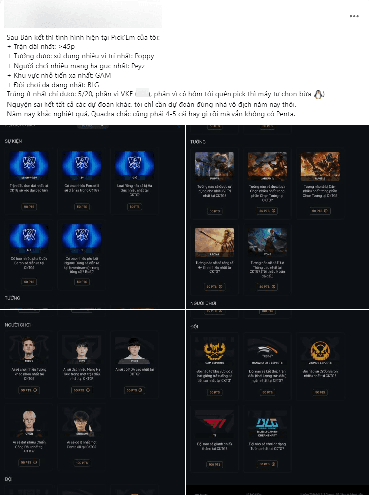 One player stated he got a few right but forgot many votes and let the system choose for him.