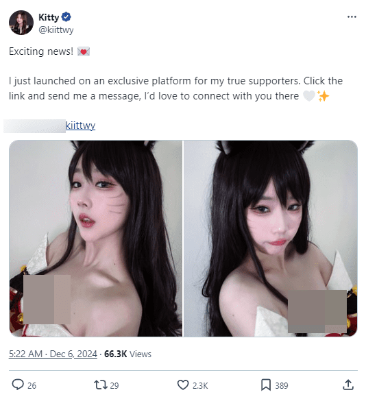 She announced her transition to a paid content business platform soon