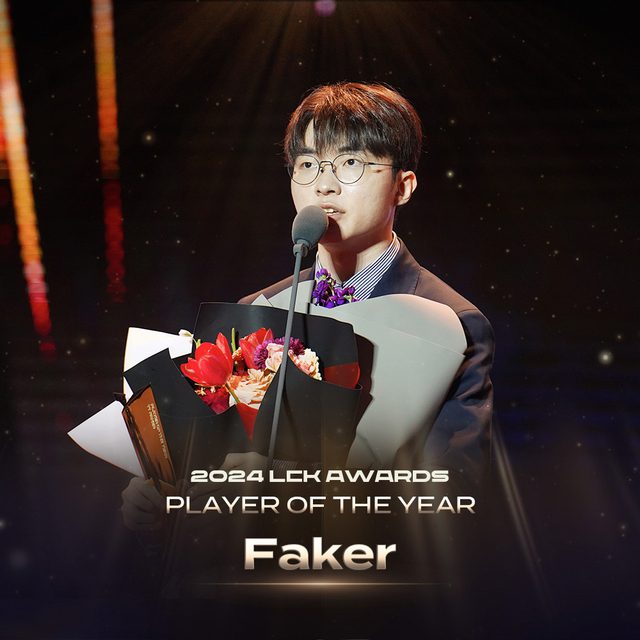Faker is the Best Player of the Year at the LCK Awards 2024.