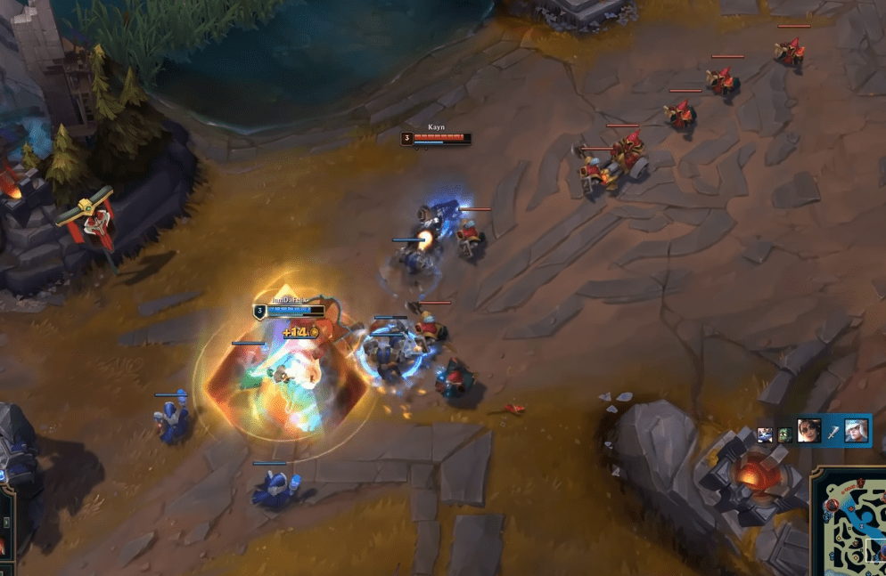As soon as Ryze uses the E-Q combo and Mel uses her W skill to reflect...