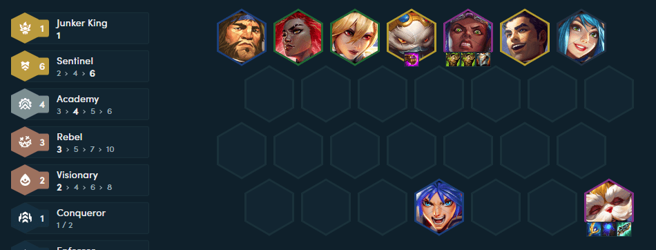 A complete composition with 6 Sentinels combined with Academy champions