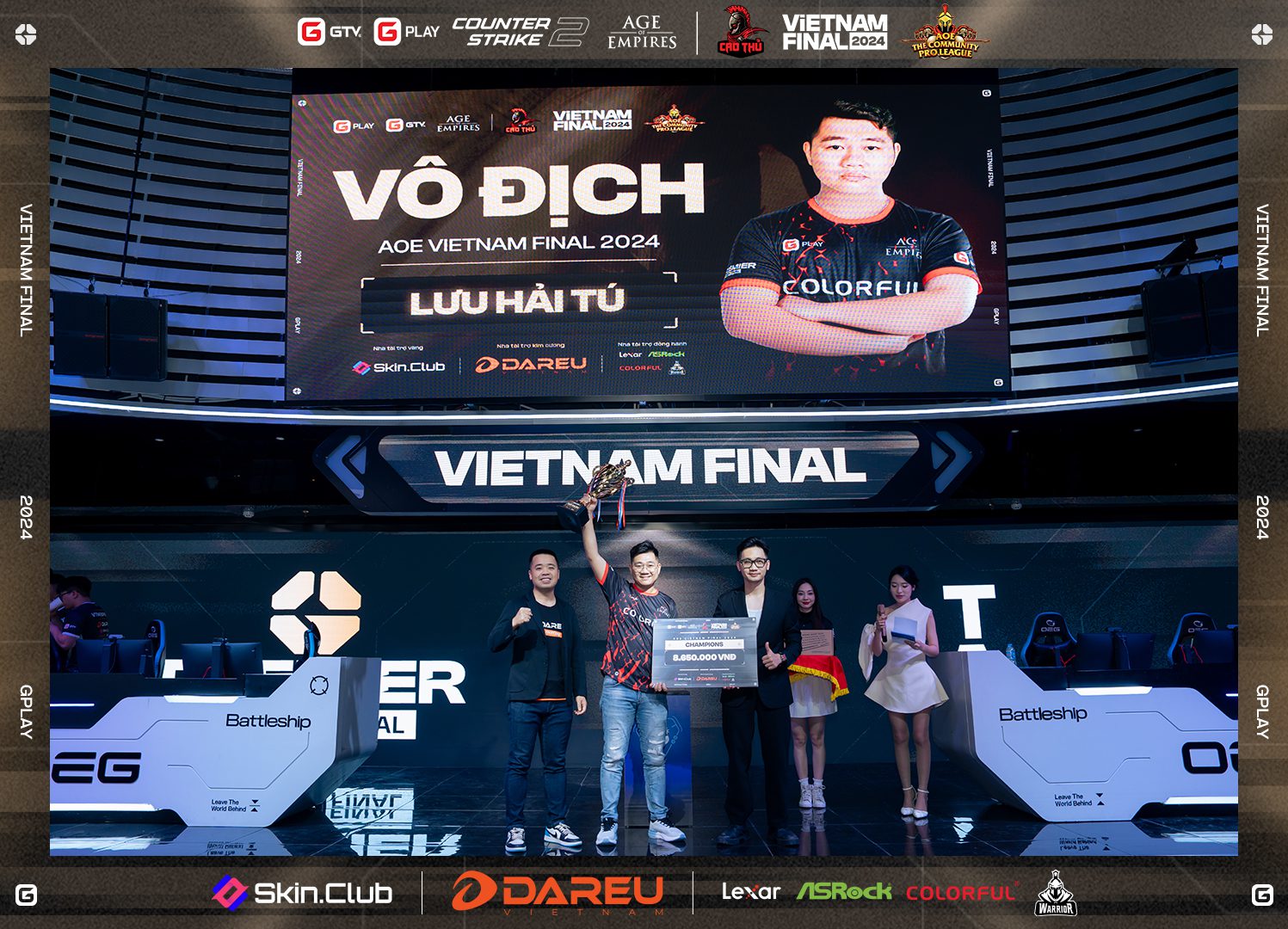 Lưu Hải Tú, the AoE champion of Vietnam Final 2024.