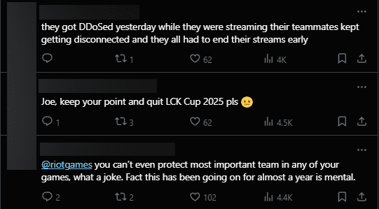 The audience is also frustrated and demands T1 withdraw from the LCK Cup 2025 if the issue is not resolved