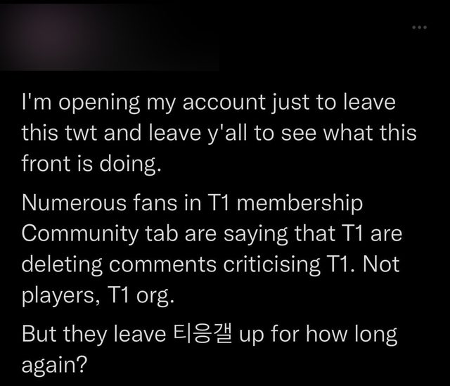 Fans discovered that T1 deleted anti-fan comments in the Membership section but did not delete malicious comments directed at Gumayusi.