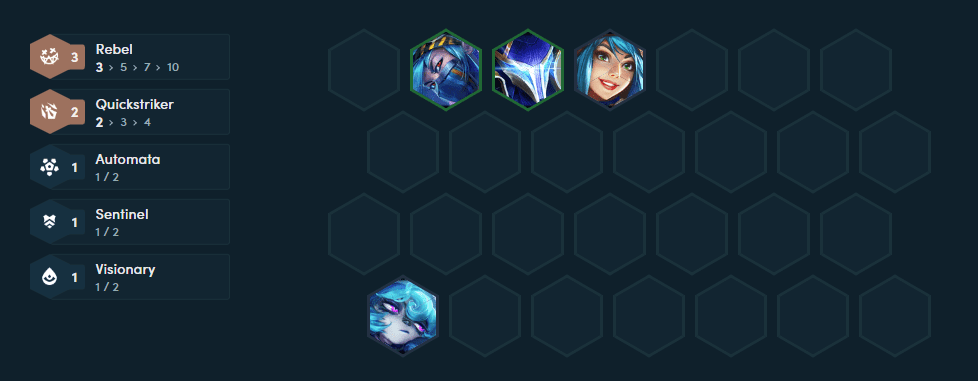 The composition players should aim for in the early game with the Rebel framework