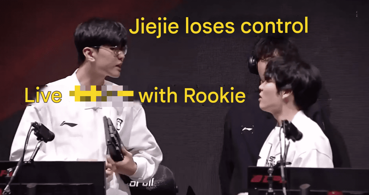After the match, Jiejie was described as having 'lost control' and continuously 'berating' Rookie