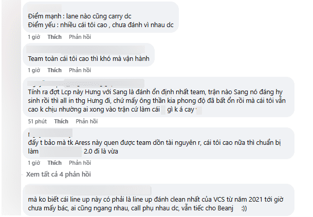 Fans have also harshly commented on the two players seen as GAM's weaknesses.