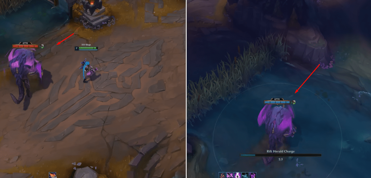When Twitch uses his Q ability and enters the Rift Herald, opponents cannot know where this objective actually is
