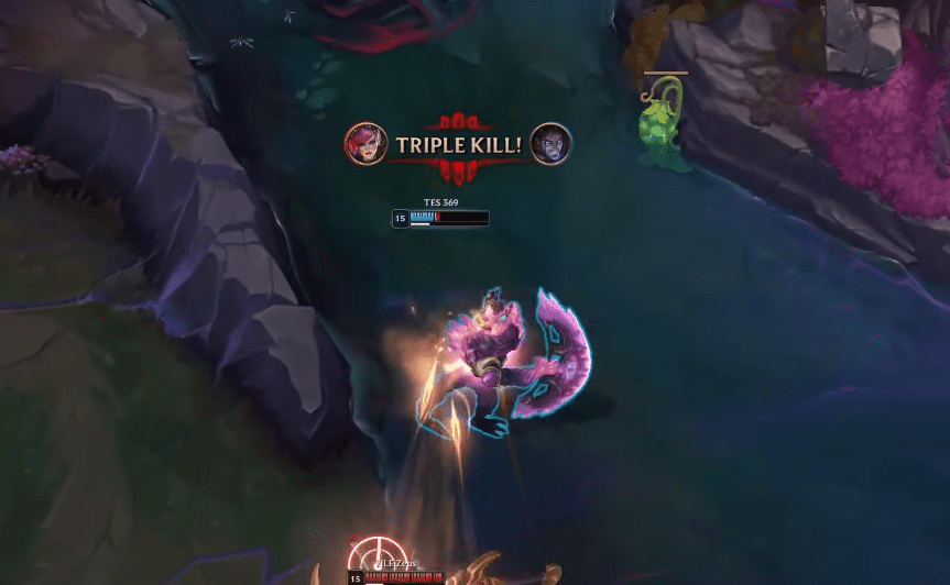 369 in game 2 had a humorous 'crocodile dance' after witnessing his teammate being taken down