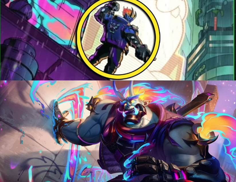 Dr. Mundo in the outfit of the Strange Country Demon...