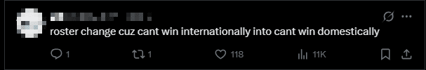 'You guys changed the lineup because you couldn't win international tournaments, but in the end you couldn't even hold on to the LEC title' - Another player sarcastically commented