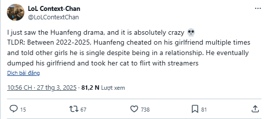 SofM's former teammate is accused of deceiving his girlfriend, dating and flirting with 4 girls at the same time while using his girlfriend's cat to boost his 'credibility'.