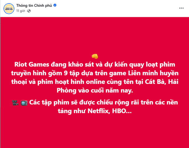 Riot will shoot a series for League of Legends in Cat Ba, Hai Phong - Photo: Government Information.