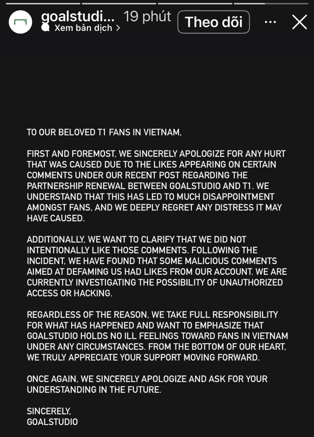 The company issued an apology but blamed it on... hackers.