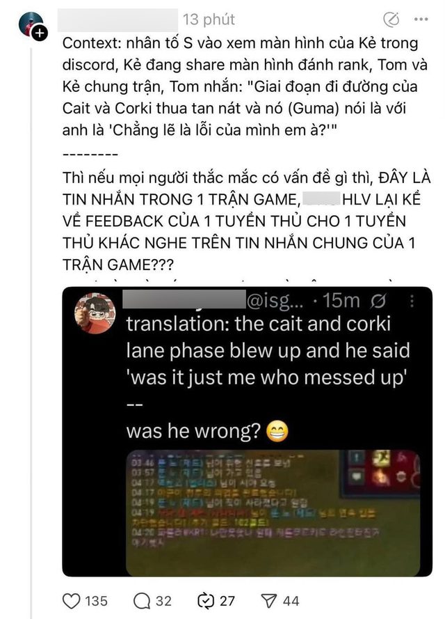 Feedback in Korean, translated by the international and Vietnamese LoL community.