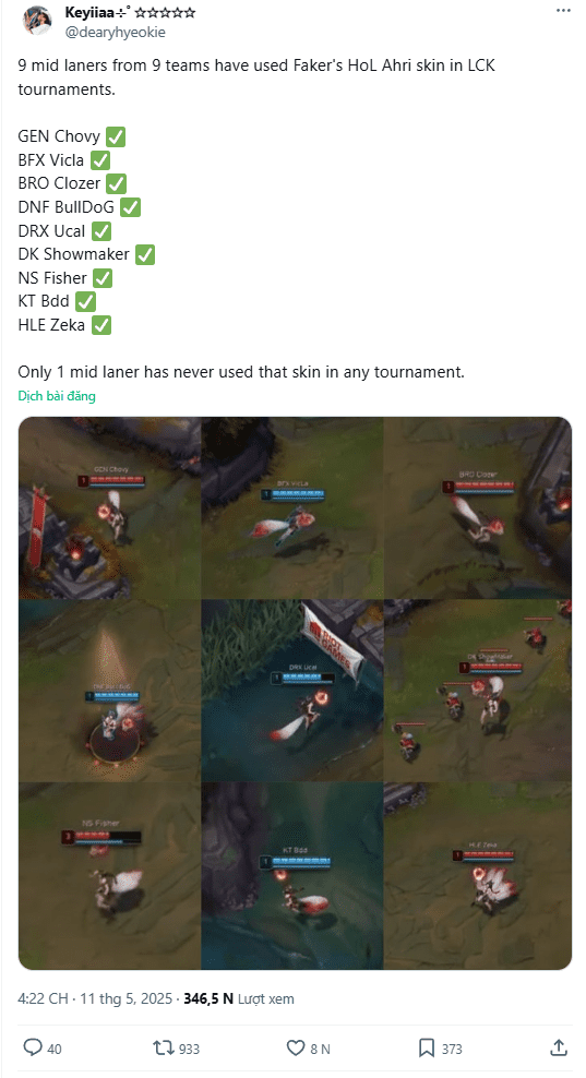 Fans discover Faker is the only player who has never used HoL Ahri.