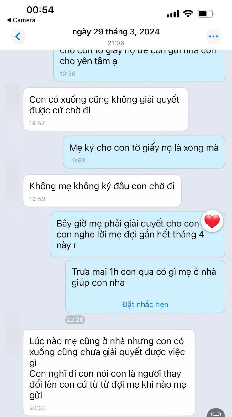 Messages between him and his ex-mother-in-law