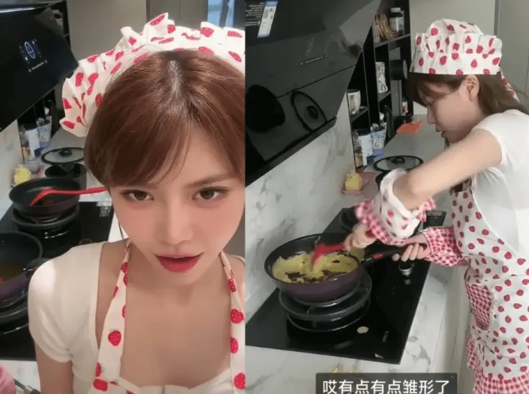 Chu Thư Nghị is cooking and dancing to the music