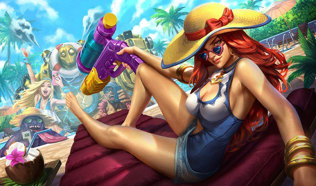 Miss Fortune is always associated with the sexy image, and Pool Party showcases her physical strengths.