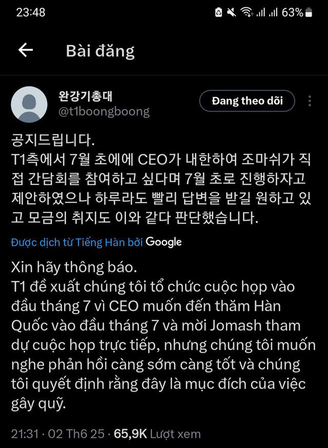 The anti-fan group announces they have negotiated a meeting with T1 management.