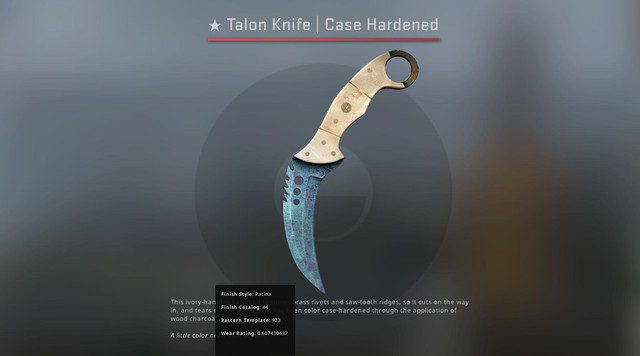 The valuable Talon Knife Blue Gem pattern 923 - a dream for every CS:GO gamer.
