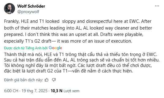 The perspective of commentator Wolf - one of the long-time renowned casters associated with LCK.