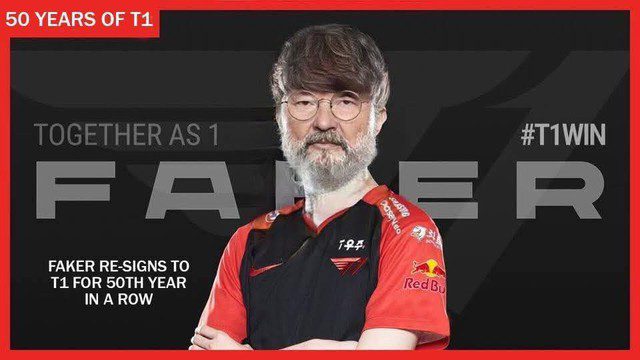 Many memes have emerged about Faker playing LoL until old age.