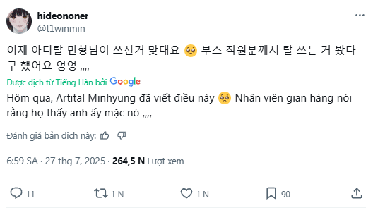A fan at LCK saw Gumayusi dressed as ATI's mascot.