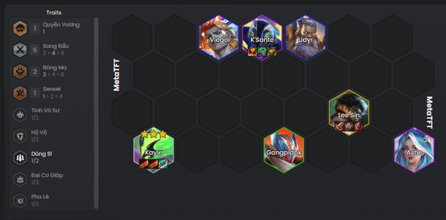 Completed composition at the end of the match.