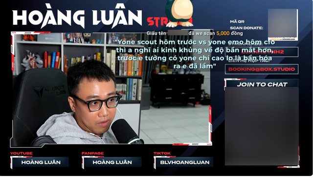 BLV Hoàng Luân calls out Emo directly.