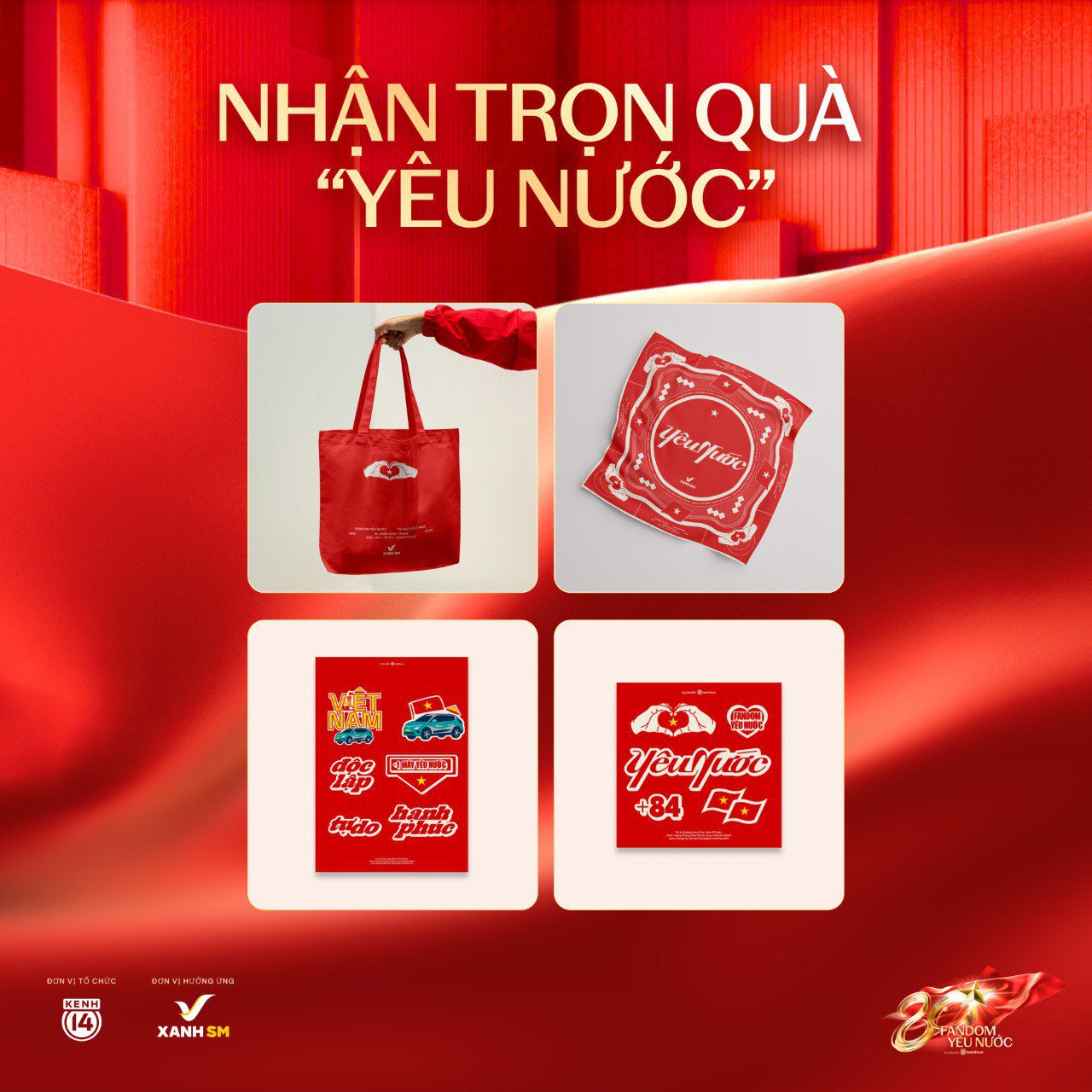 The “Patriotic” gift set from Xanh SM x Patriotic Fandom for participants of the Proud Tour