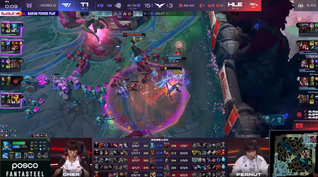 Peanut had no impact in game 1 and was a major reason HLE fell behind by over 6k gold in game 2.
