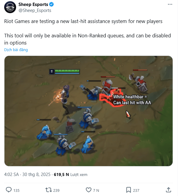 According to some reports, Riot may introduce a last hit counter in the game in the future.