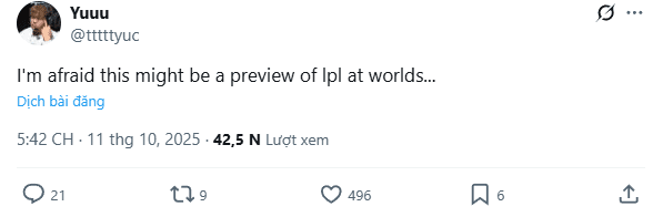 Many LPL fans believe this could be a 'forecast' for LPL's journey at Worlds 2025.