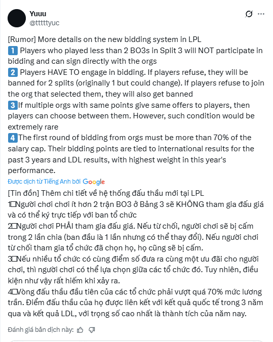 Information related to the upcoming transfer window in LPL.