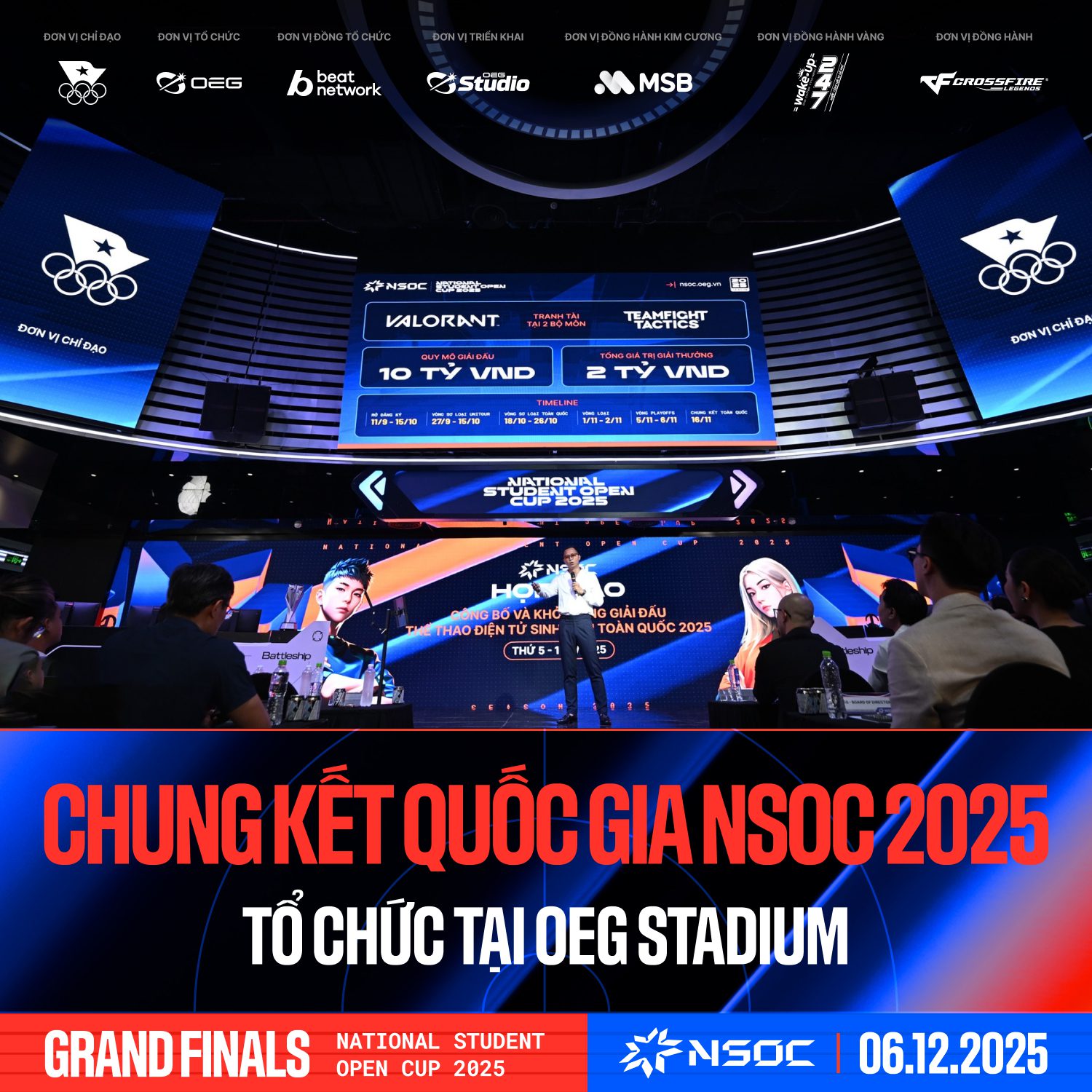 The NSOC National Finals 2025 will take place on December 6 at OEG Stadium.