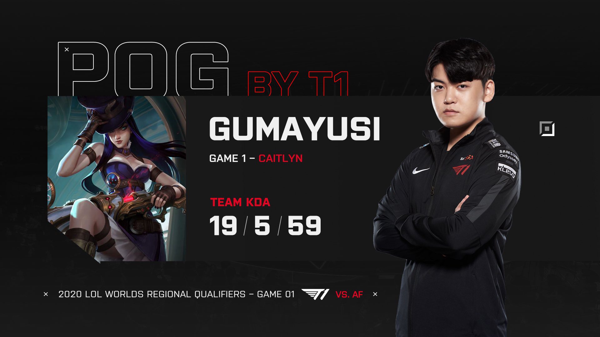 September 8 marks Gumayusi's debut and he achieved a Perfect KDA with Caitlyn at 9/0/8.