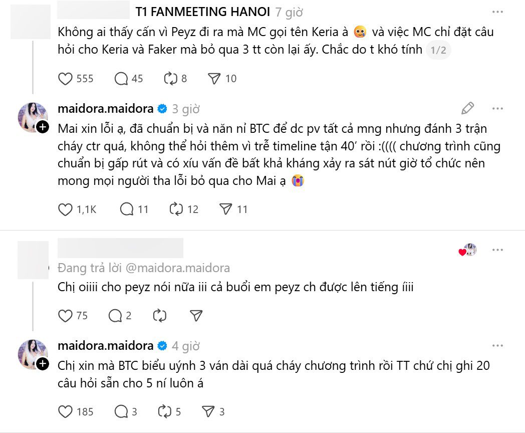 Mai Dora apologizes for some issues related to Peyz.