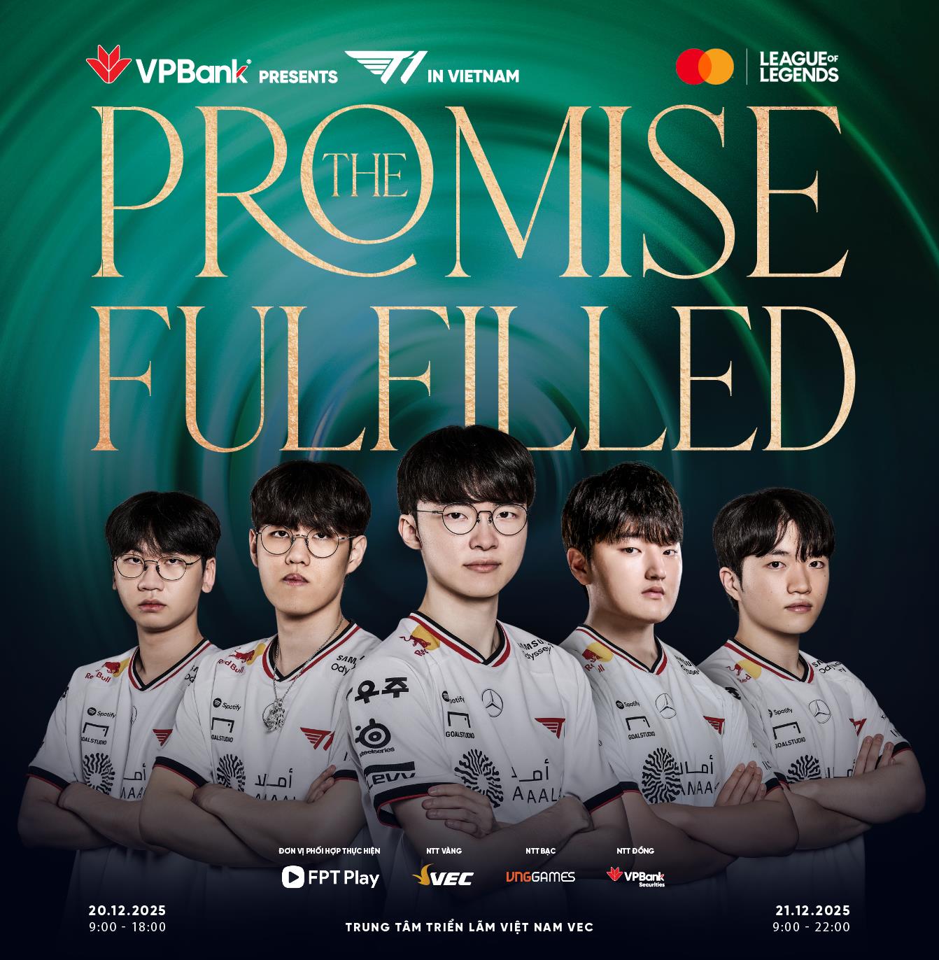 The entire T1 roster will come to Vietnam and interact with fans.