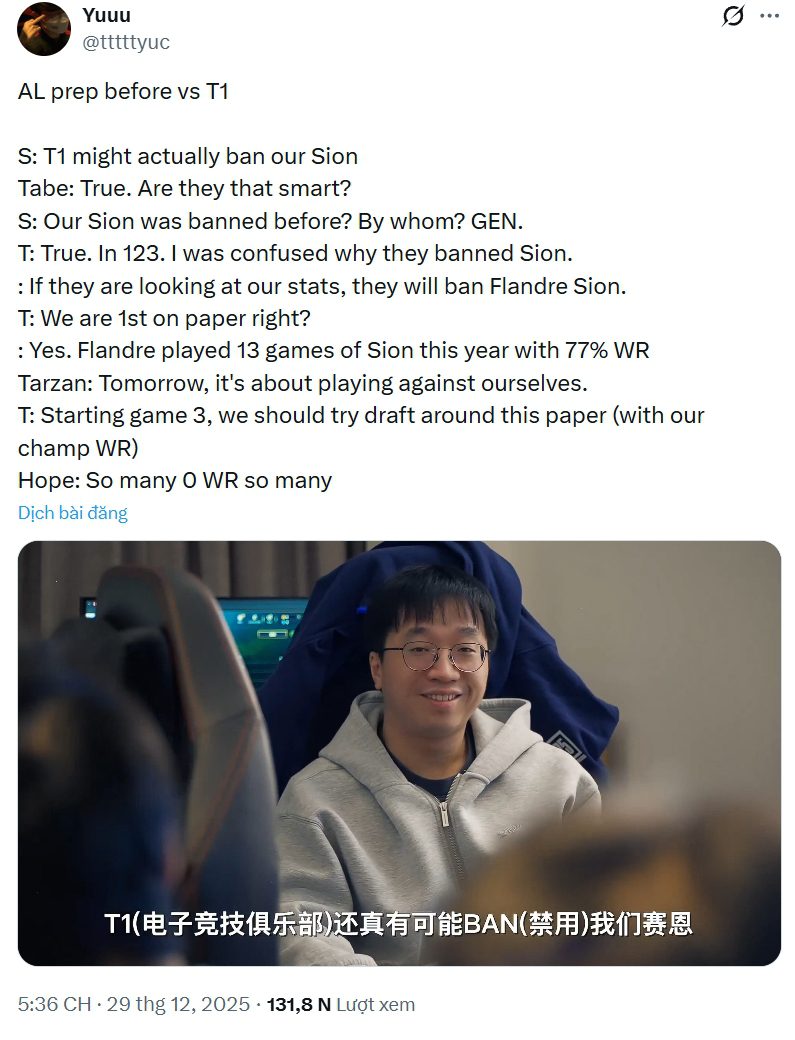 Coach Tabe posed a sensitive question: 'Are they that smart?' when talking about T1.